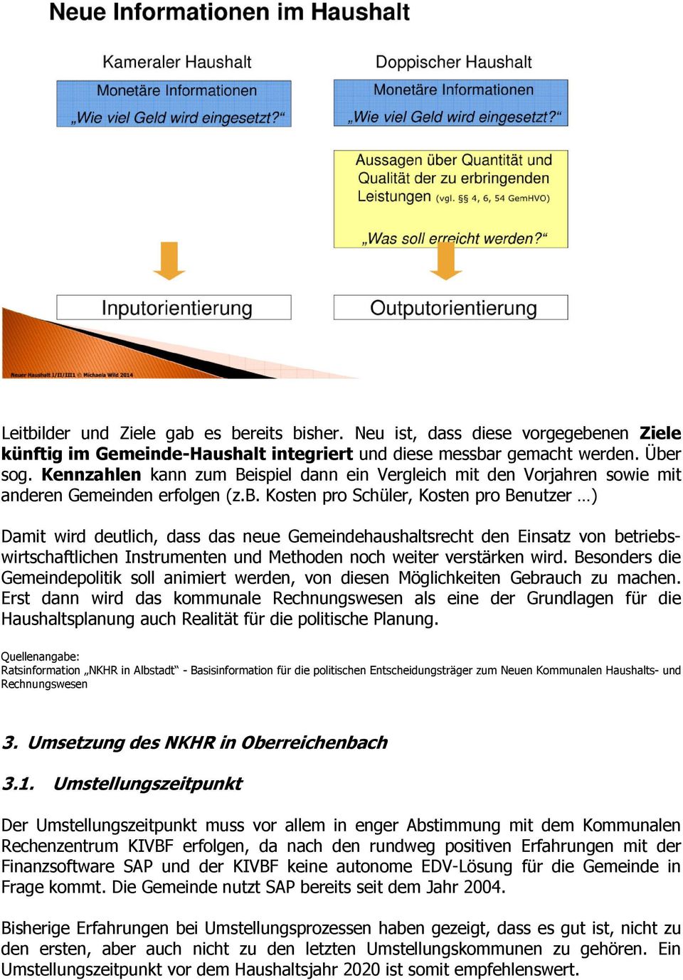 Kosten pro Schüler, Kosten pro Benutzer ) Damit wird deutlich, dass das neue Gemeindehaushaltsrecht den Einsatz von betriebswirtschaftlichen Instrumenten und Methoden noch weiter verstärken wird.