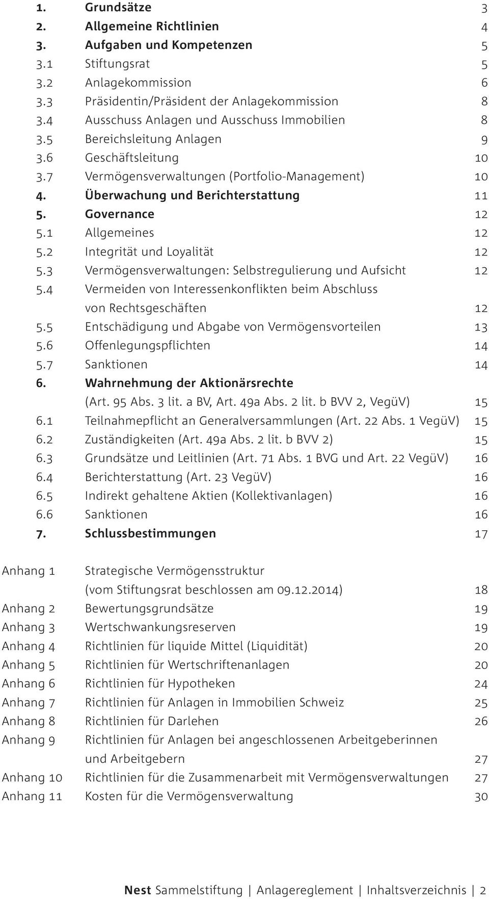 Governance 12 5.1 Allgemeines 12 5.2 Integrität und Loyalität 12 5.3 Vermögensverwaltungen: Selbstregulierung und Aufsicht 12 5.