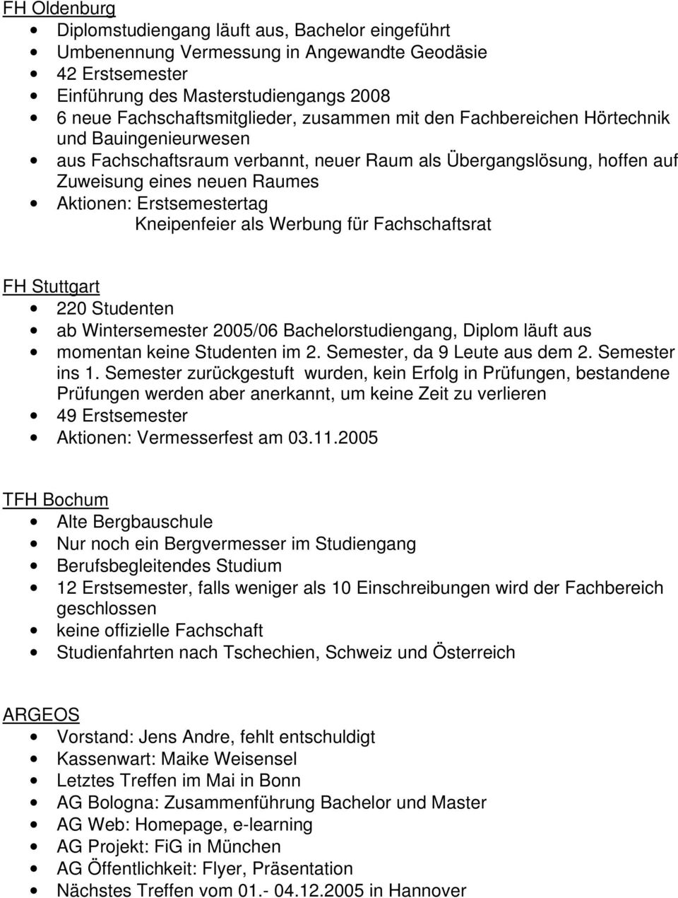Kneipenfeier als Werbung für Fachschaftsrat FH Stuttgart 220 Studenten ab Wintersemester 2005/06 Bachelorstudiengang, Diplom läuft aus momentan keine Studenten im 2. Semester, da 9 Leute aus dem 2.