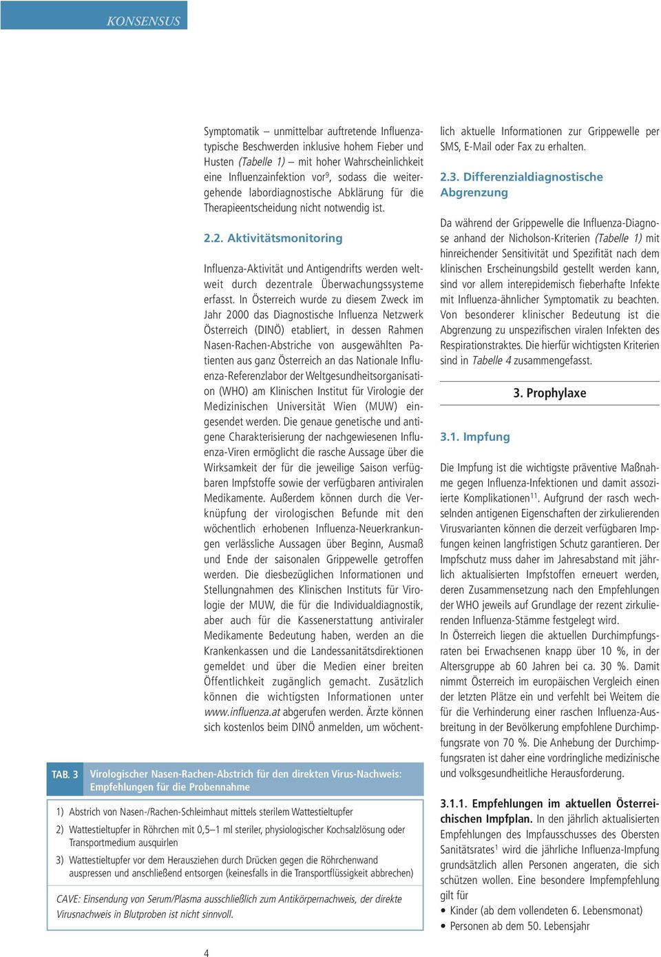 2. Aktivitätsmonitoring Virologischer NasenRachenAbstrich für den direkten VirusNachweis: Empfehlungen für die Probennahme 1) Abstrich von Nasen/RachenSchleimhaut mittels sterilem Wattestieltupfer 2)