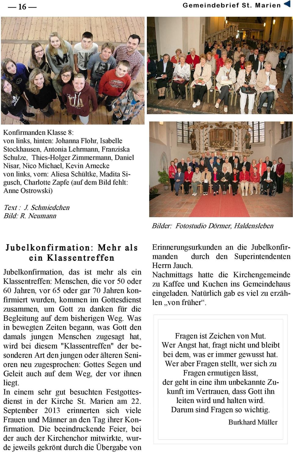 links, vorn: Aliesa Schültke, Madita Sigusch, Charlotte Zapfe (auf dem Bild fehlt: Anne Ostrowski) Text : J. Schmiedchen Bild: R.