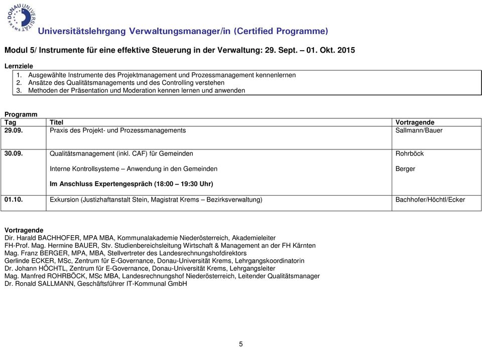 Praxis des Projekt- und Prozessmanagements Sallmann/Bauer 30.09. Qualitätsmanagement (inkl.