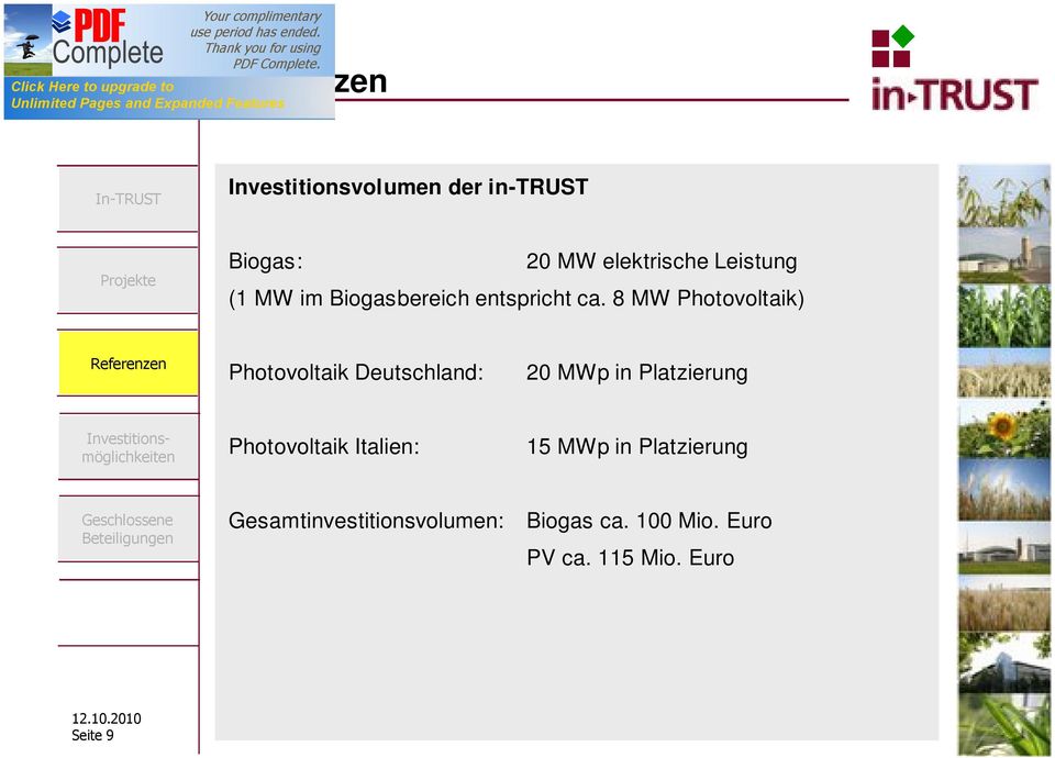 8 MW Photovoltaik) Photovoltaik Deutschland: 20 MWp in Platzierung