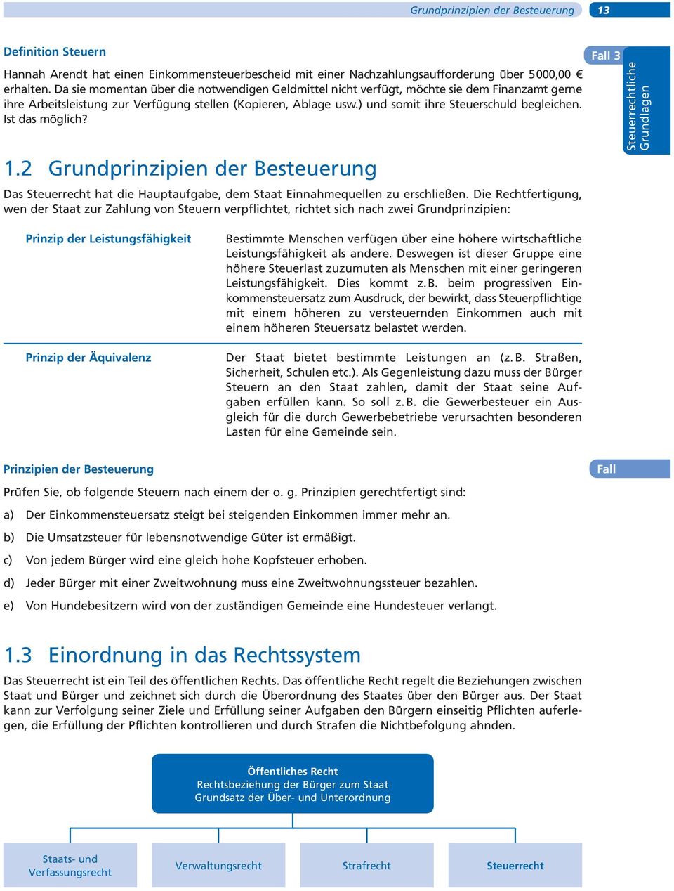 Ist das möglich? 1.2 Grundprinzipien der Besteuerung Das Steuerrecht hat die Hauptaufgabe, dem Staat Einnahmequellen zu erschließen.