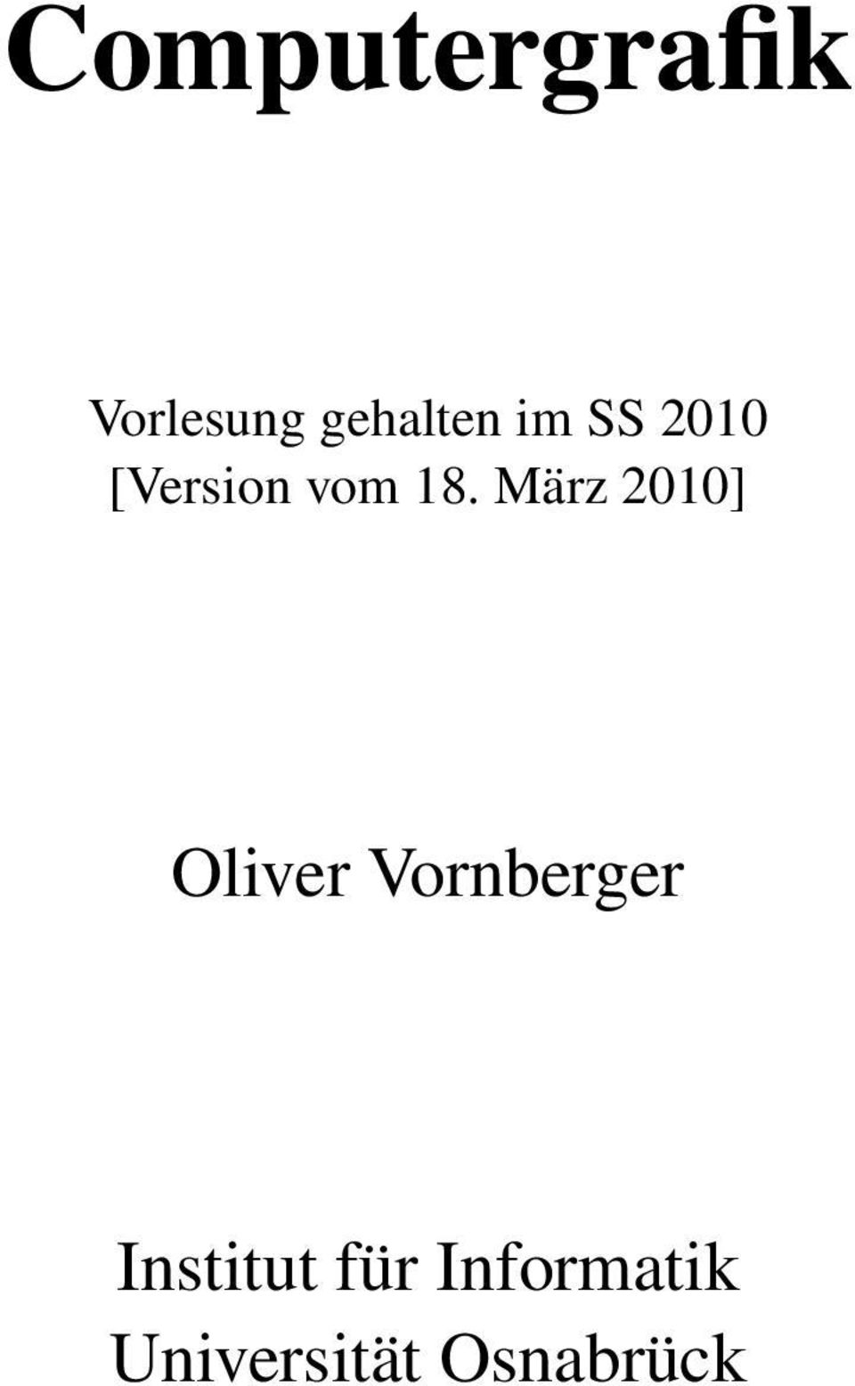 März 2010] Oliver Vornberger