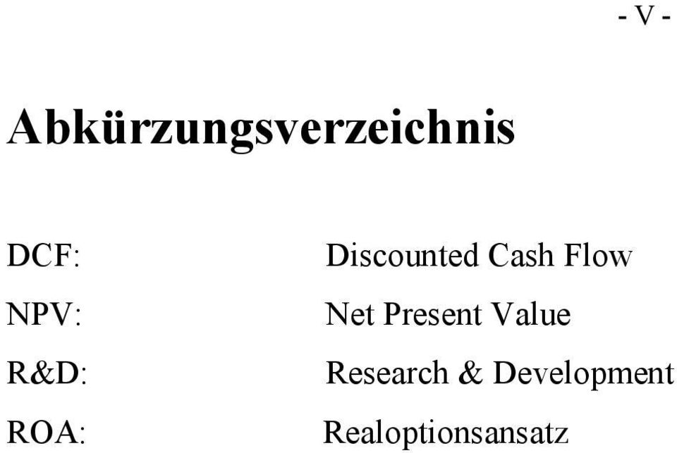 Cash Flow Net Present Value