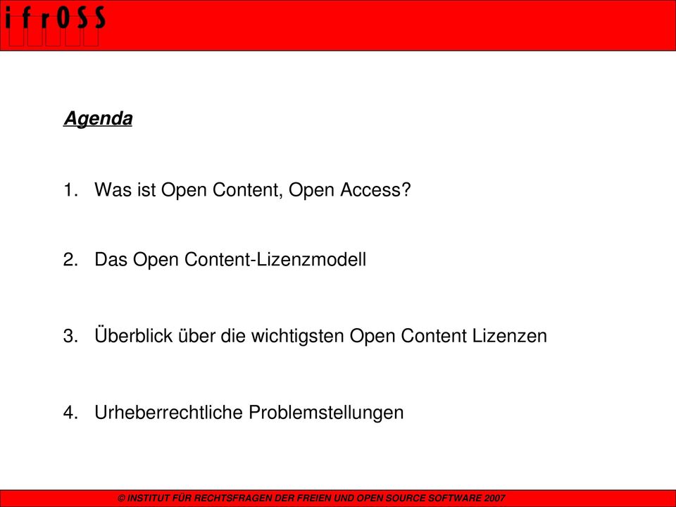 Das Open Content-Lizenzmodell 3.