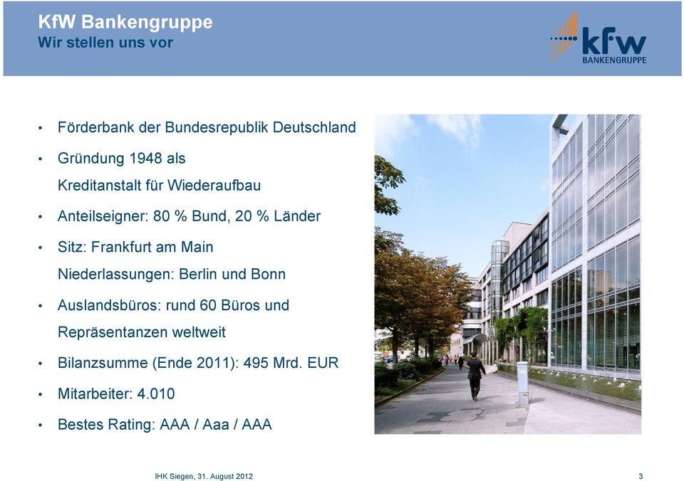 Niederlassungen: Berlin und Bonn Auslandsbüros: rund 60 Büros und Repräsentanzen weltweit