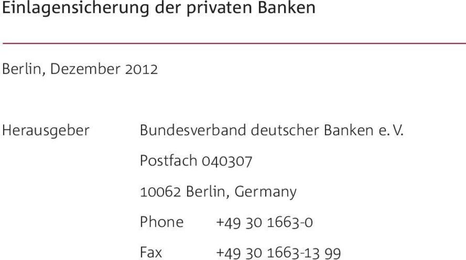deutscher Banken e. V.