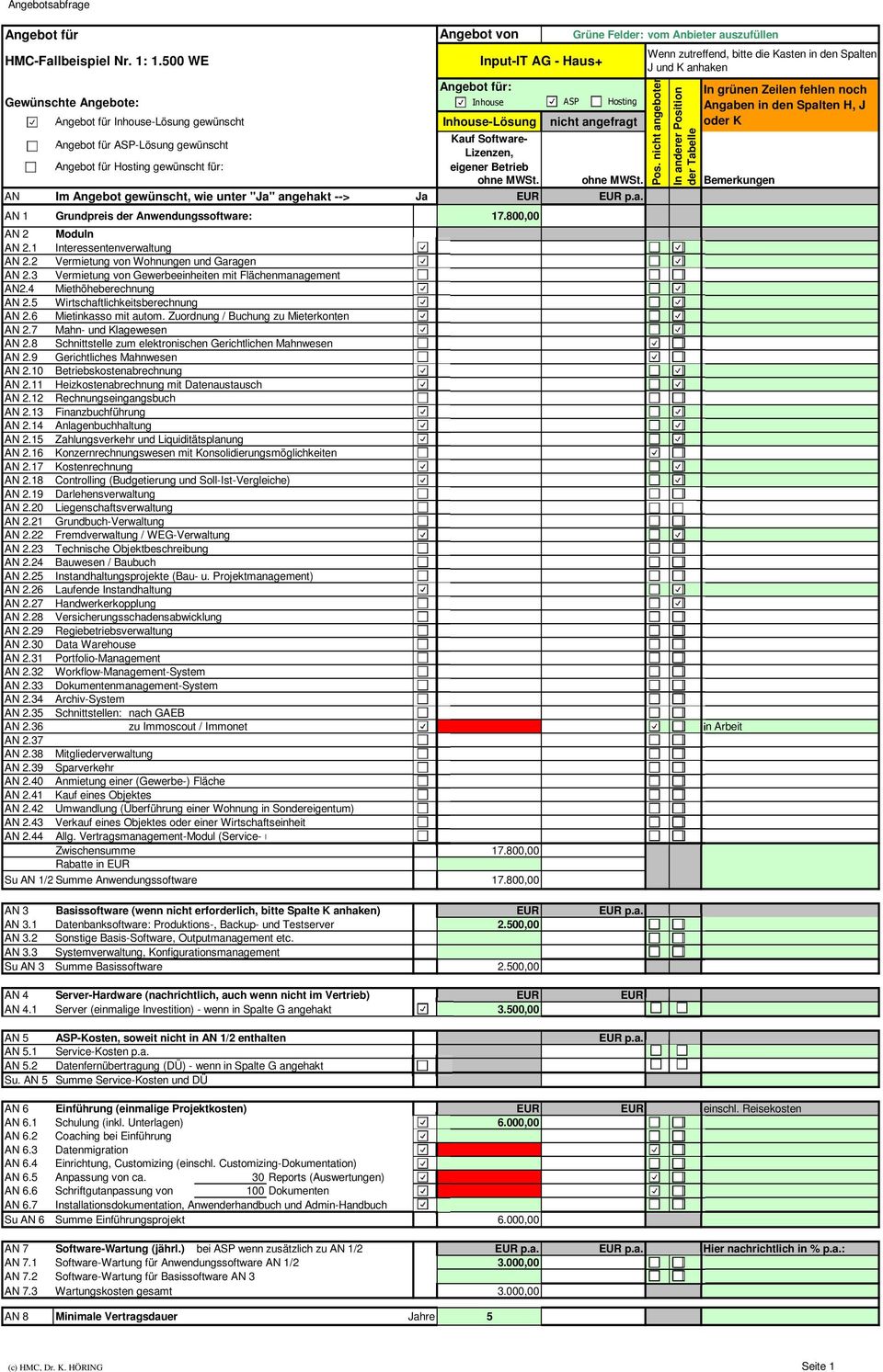 Zuordnung / Buchung zu Mieterkonten AN 2.7 Mahn- und Klagewesen AN 2.8 Schnittstelle zum elektronischen Gerichtlichen Mahnwesen AN 2.9 Gerichtliches Mahnwesen AN 2.10 Betriebskostenabrechnung AN 2.