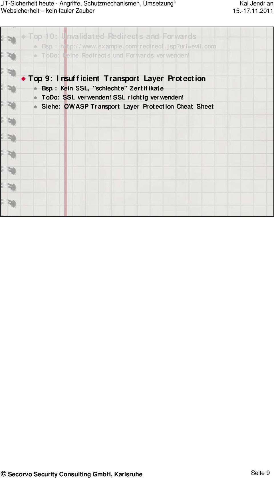 Top 9: Insufficient Transport Layer Protection Bsp.