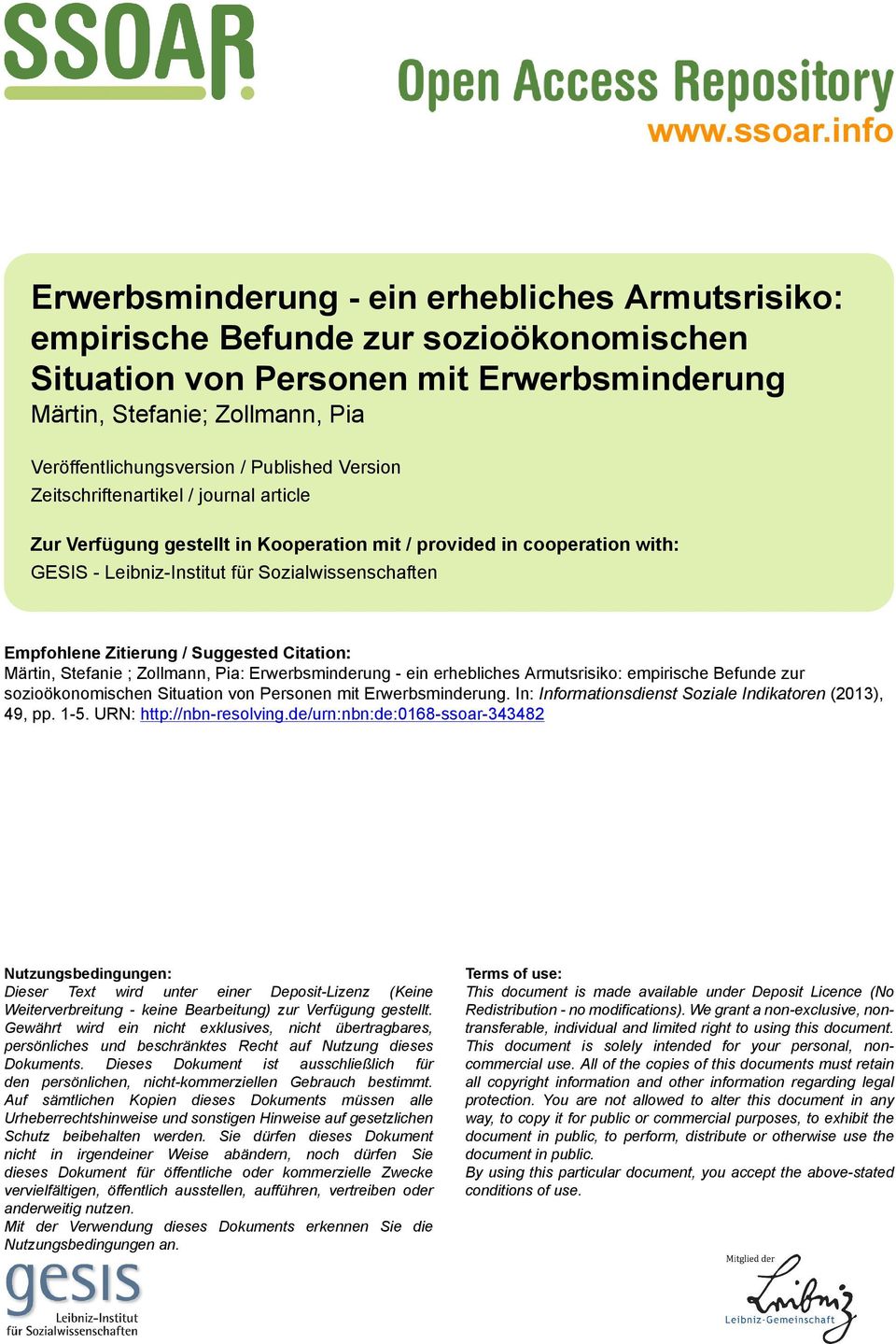 Published Version Zeitschriftenartikel / journal article Zur Verfügung gestellt in Kooperation mit / provided in cooperation with: GESIS - Leibniz-Institut für Sozialwissenschaften Empfohlene