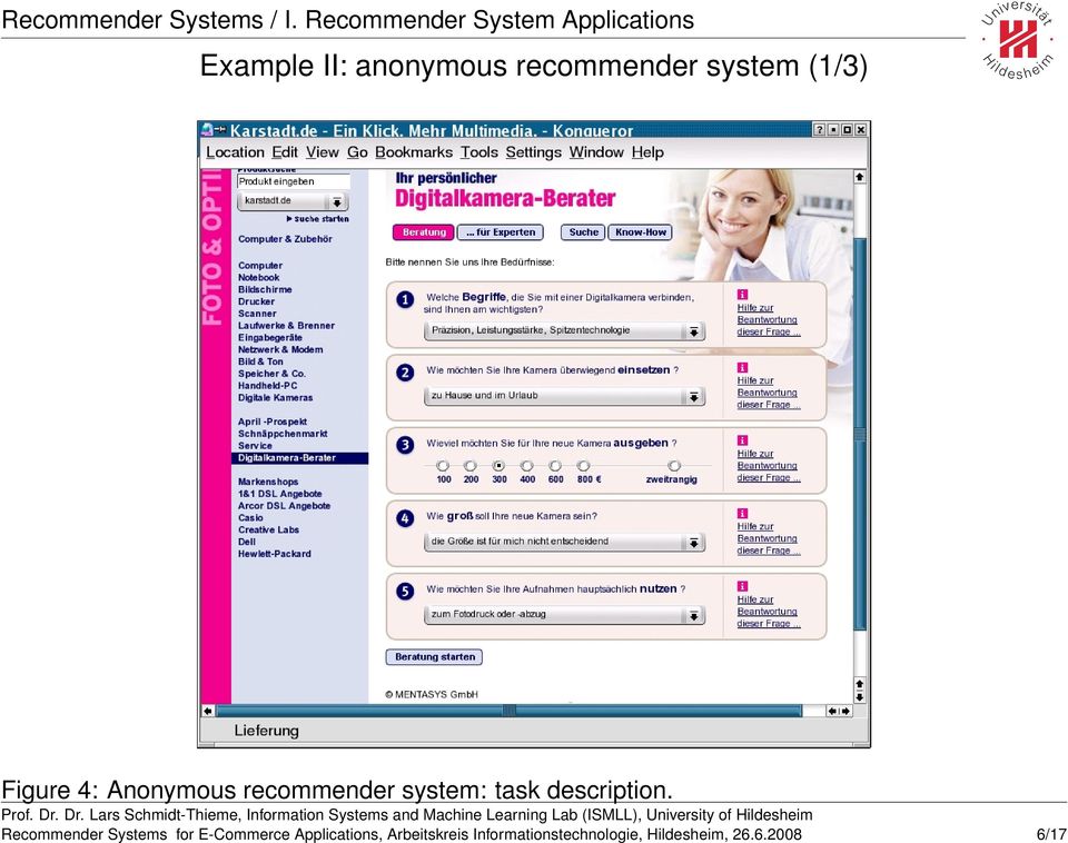 system (1/3) Figure 4: Anonymous recommender system: task