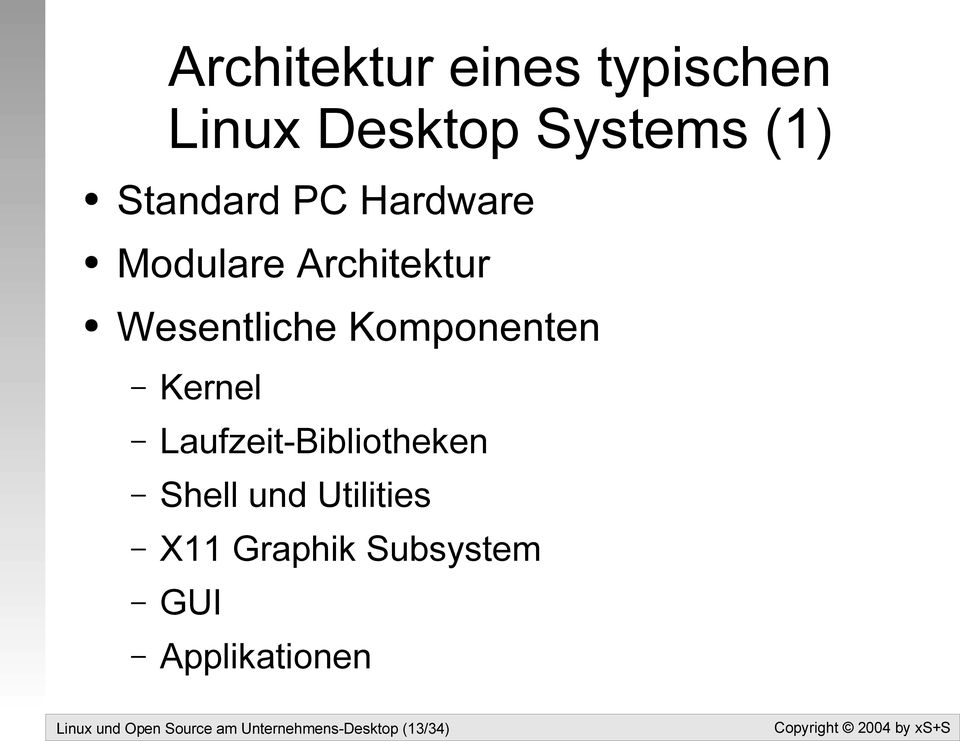 Laufzeit-Bibliotheken Shell und Utilities X11 Graphik Subsystem