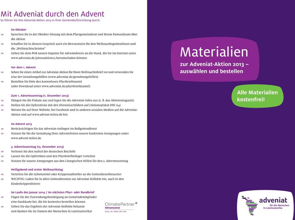 Hand, die Sie im Internet unter www.adveniat.de/jahresaktion13 herunterladen können Vor dem 1.