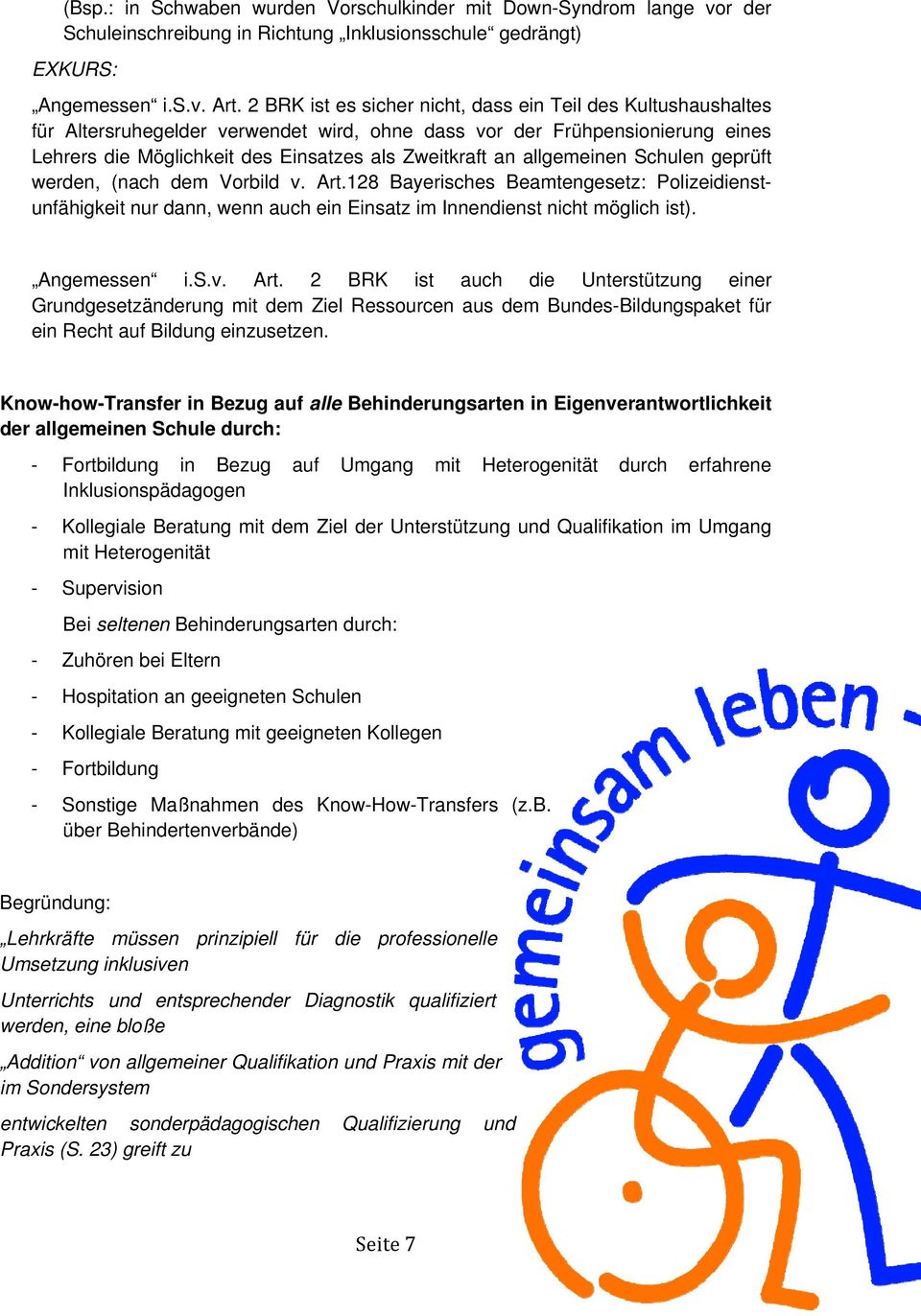 allgemeinen Schulen geprüft werden, (nach dem Vorbild v. Art.