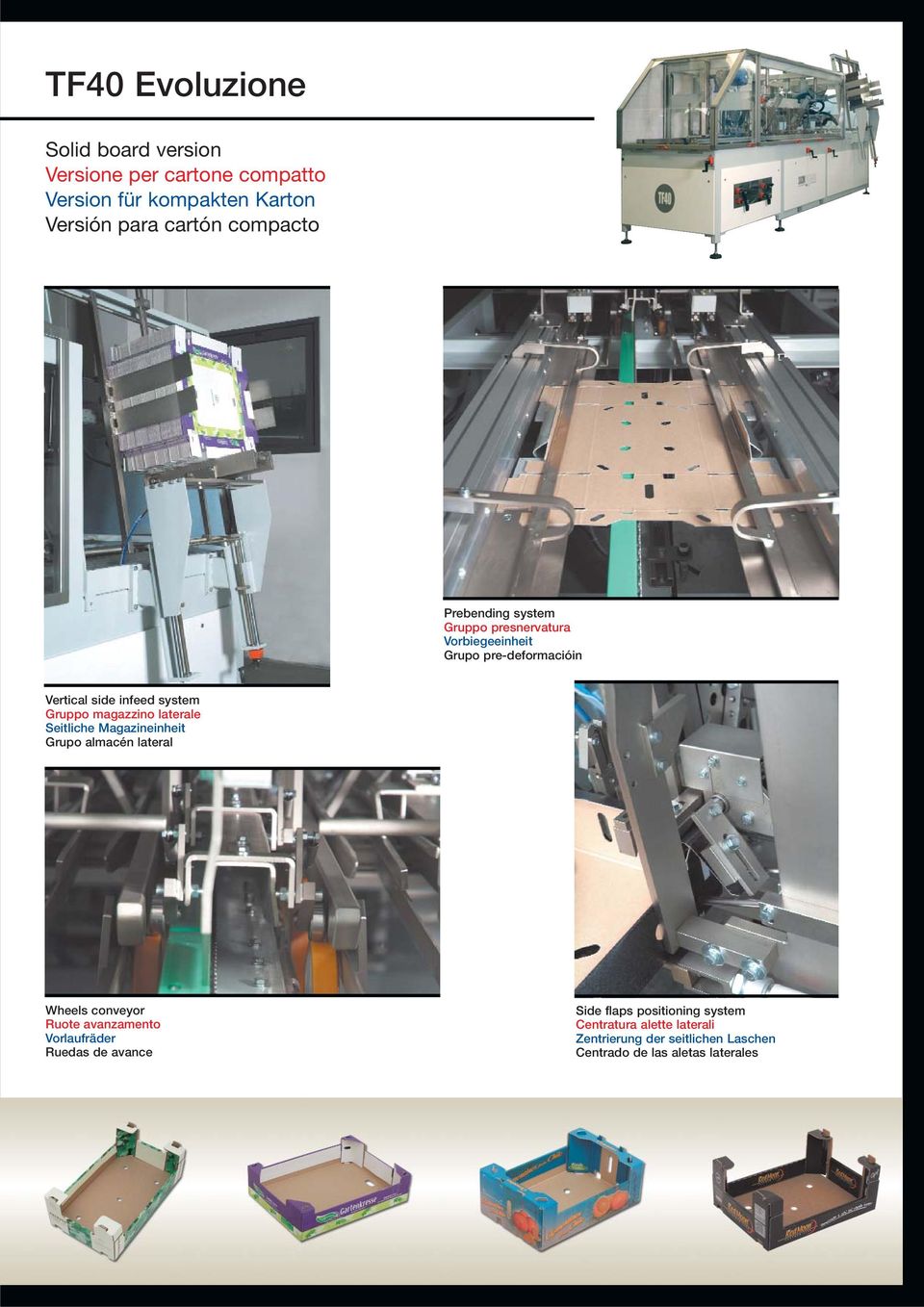 magazzino laterale Seitliche Magazineinheit Grupo almacén lateral Wheels conveyor Ruote avanzamento Vorlaufräder Ruedas de