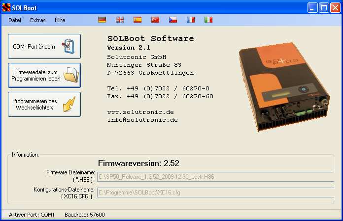 Bedienung von SOLBoot 3 Bedienung von SOLBoot Starten Sie SOLBoot über das Icon auf dem Desktop oder im Startmenü.