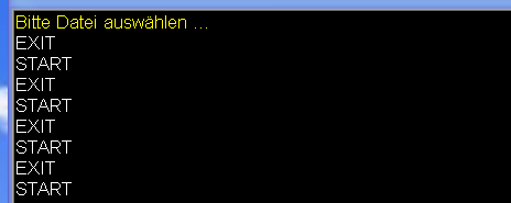 Firmware Programmieren Nun folgt der Download der Firmware über die Benutzeroberfläche. Nach dem Programmstart wird folgender Text vom Bootloader ausgegeben.