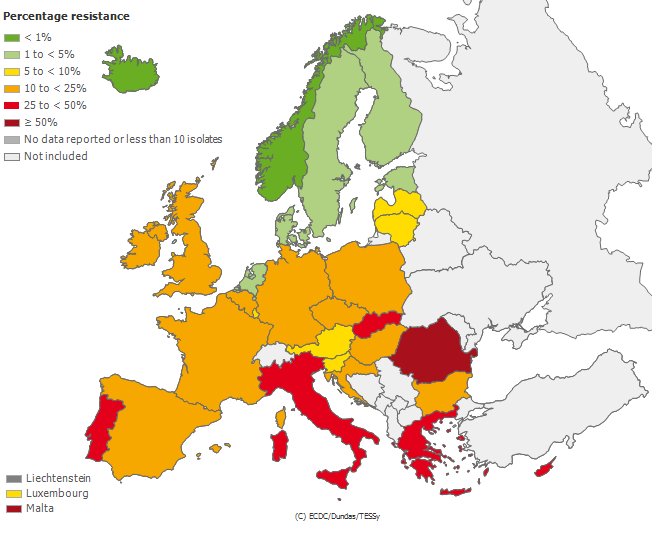 Proportion of Methicillin Resistant Staphylococcus aureus (MRSA) Isolates in Participating Countries in 2013 This report has been generated from data