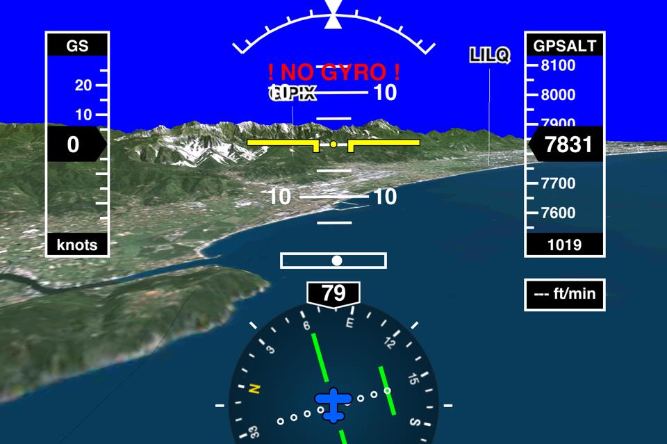 7.4 Synthetic Vision Der künstliche Horizont wird in Form einer künstlichen Geländedarstellung ( Synthetic Vision ) angezeigt sofern die kostenpflichtigen 3D Daten für die jeweilige Region