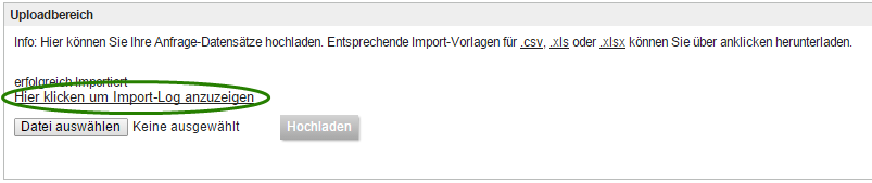 4. Import: Fehlermeldungen Nach dem Import erscheinen die Abnahmestellen in der Übersichts-Liste.