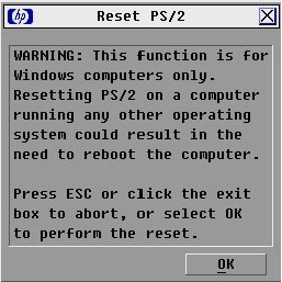 82 HP IP-Switchbox Benutzerhandbuch 2. Click Reset PS/2 (PS/2 zurücksetzen). Eine Warnmeldung wird angezeigt. 3. Klicken Sie auf OK.