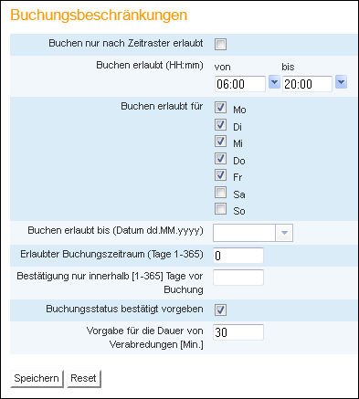 150 WebUntis - Administration - Termin Buchen nur nach Zeitraster erlaubt Wenn diese Option angehakt ist, können Buchungen nur gemäß dem Zeitraster angelegt werden. Buchen erlaubt.