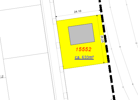 Einzelhausbauplatz Flst. 15552 Fläche: 633 m² Preis: 284.