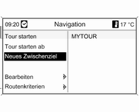 92 Navigation Auswahl eines Sonderziels nach Reiseführer-Kriterien: siehe die entsprechenden Beschreibungen unter "Ein Sonderziel auswählen".