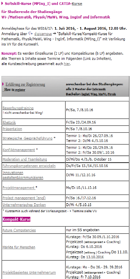 Softskill-Kurse Die Master-Studiengänge der Informatik beinhalten Modulbereich: Schlüsselqualifikation www.informatik.uni-augsburg.