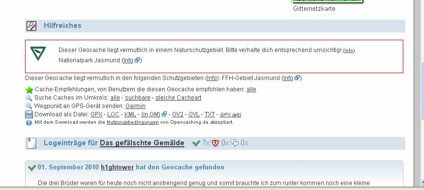Location based games und Naturschutz Sensibilisierung II Die Schatzversteckdatenbank www.opencaching.