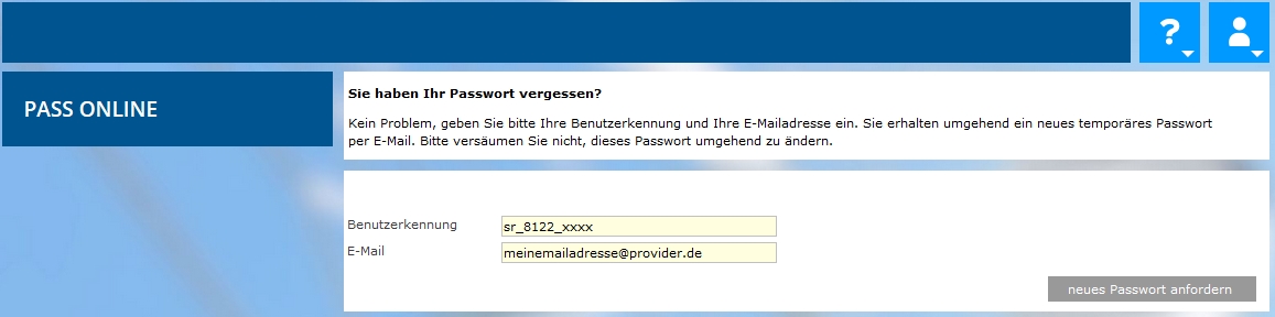 Ich habe mein Passwort vergessen. Wie bekomme ich ein neues Passwort? Dazu klickt man auf der jeweiligen Anmeldeseite auf den Text bzw. Button Passwort vergessen.