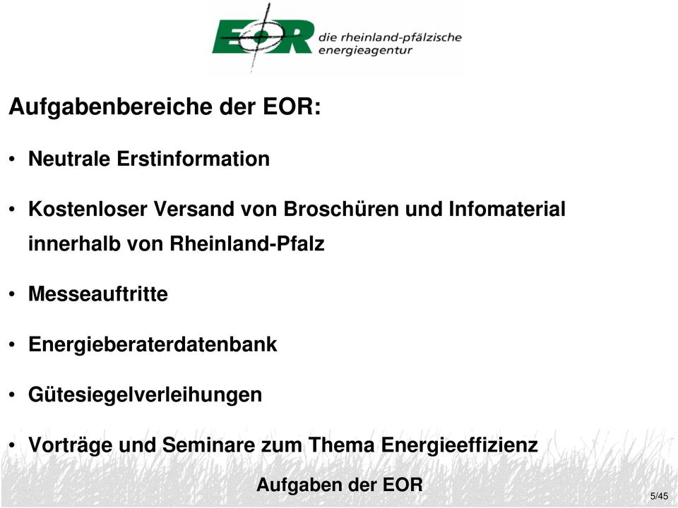 Rheinland-Pfalz Messeauftritte Energieberaterdatenbank