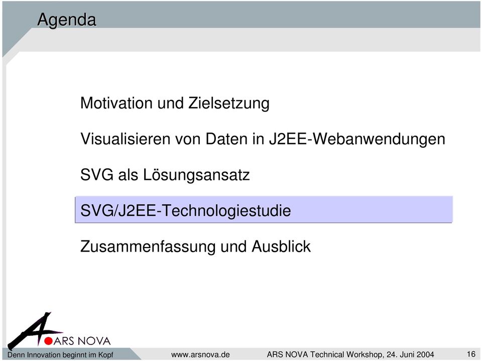 SVG/J2EE-Technologiestudie Zusammenfassung und