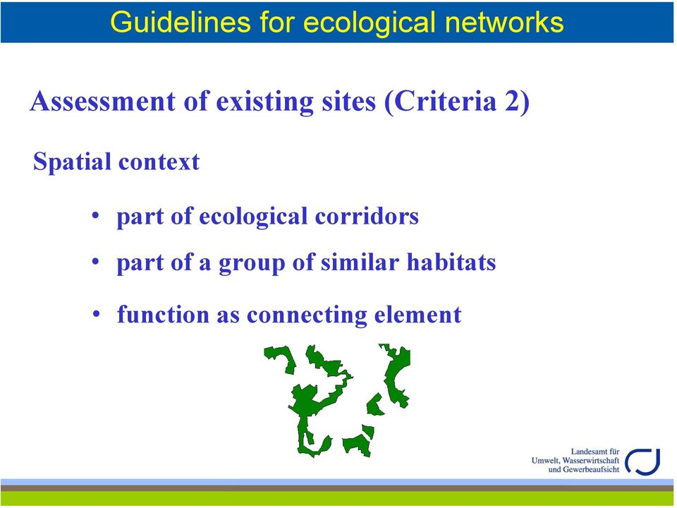 part of ecological corridors part of a group