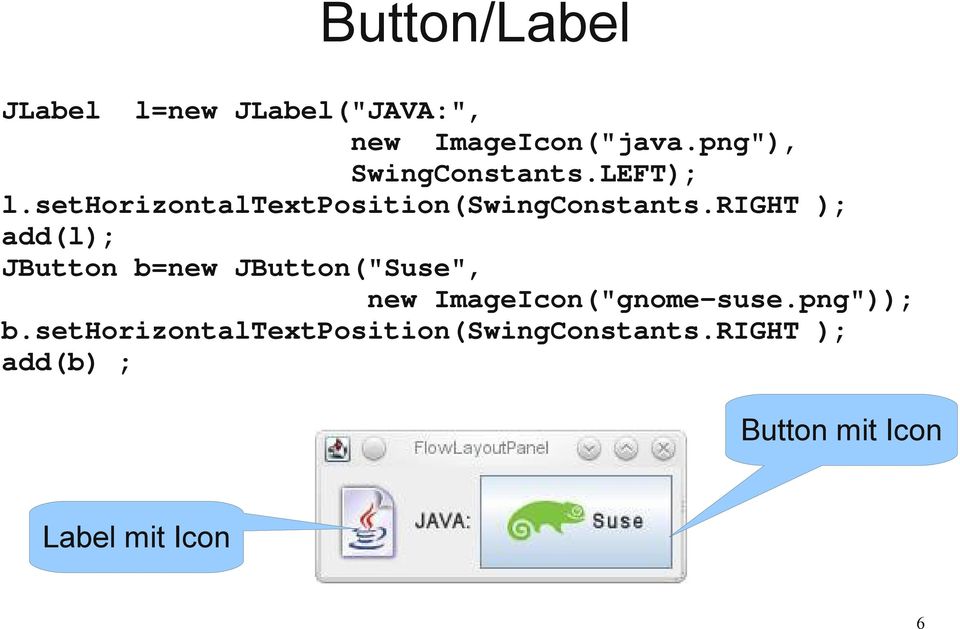 right ); add(l); JButton b=new JButton("Suse", new ImageIcon("gnome-suse.