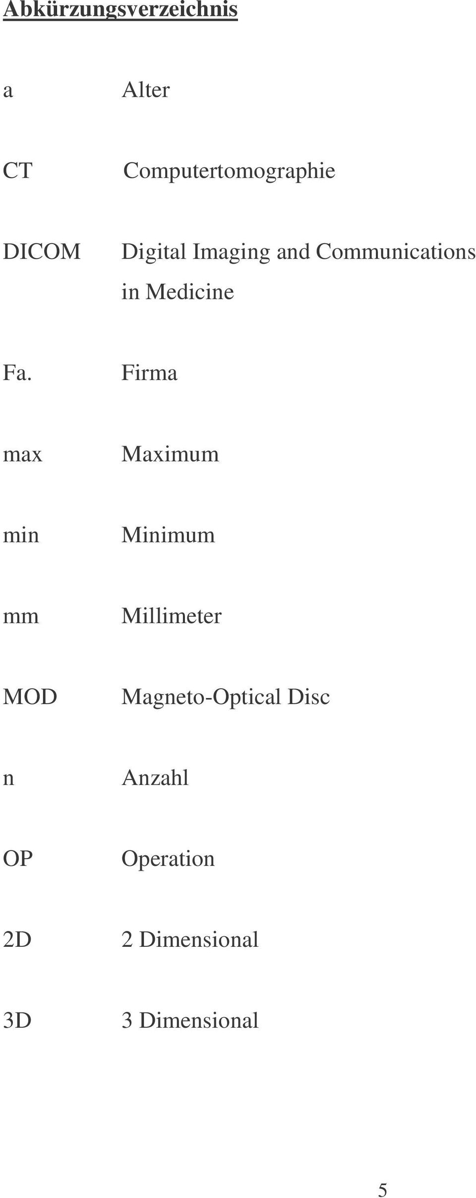 Firma max Maximum min Minimum mm Millimeter MOD