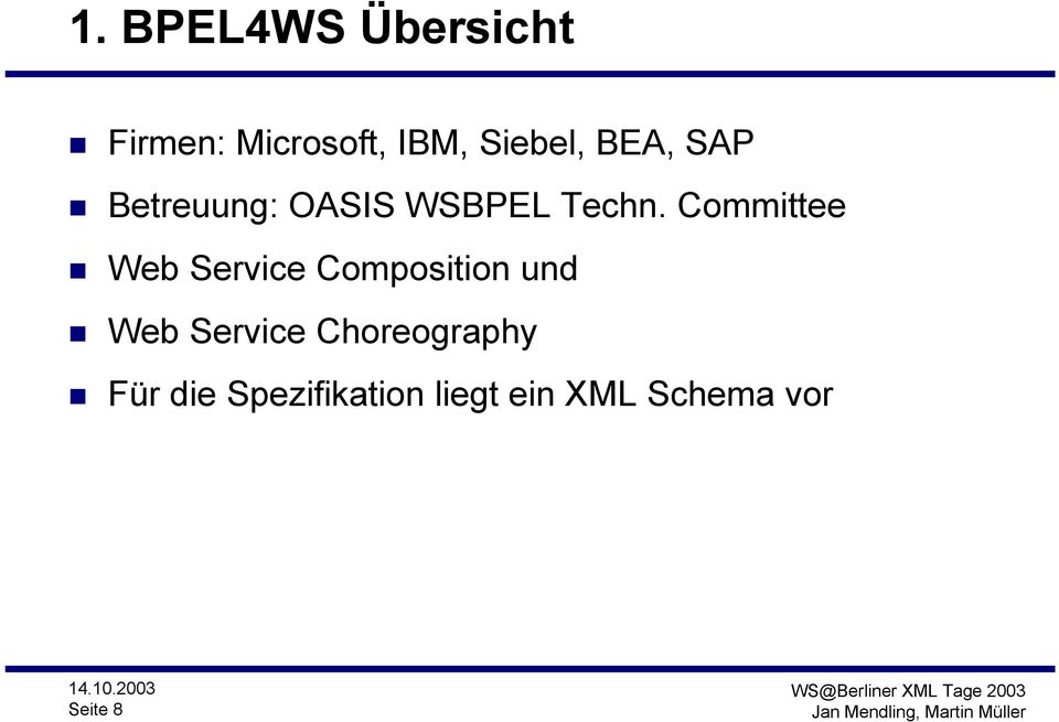 Committee Web Service Composition und Web Service