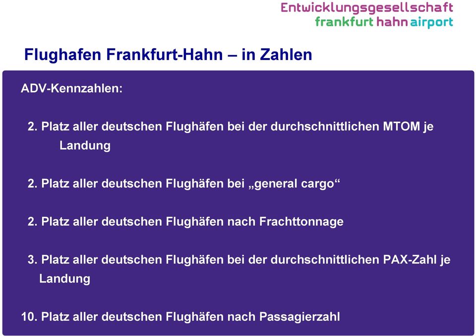 Platz aller deutschen Flughäfen bei general cargo 2.