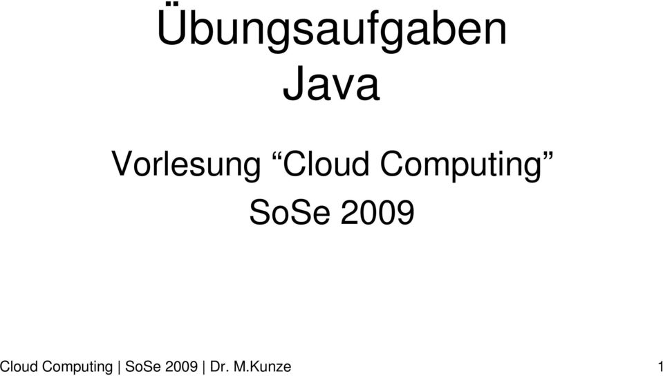 Computing SoSe 2009