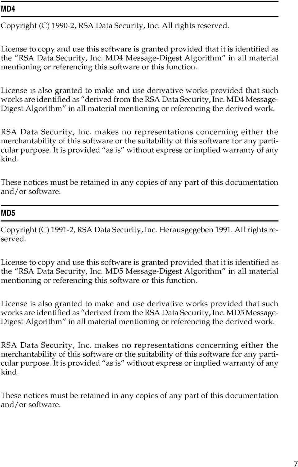 License is also granted to make and use derivative works provided that such works are identified as derived from the RSA Data Security, Inc.
