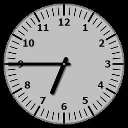 Es ist 6 Uhr und 45 Minuten Es ist 5 Uhr Es ist 14 Uhr und 15