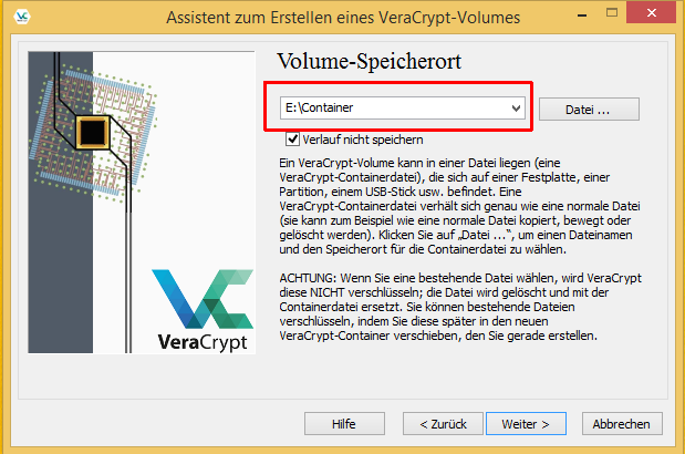 2. Datenträger mittels VeraCrypt verschlüsseln Starten Sie das Programm durch einen Doppelklick auf dem Desktop-Shortcut.