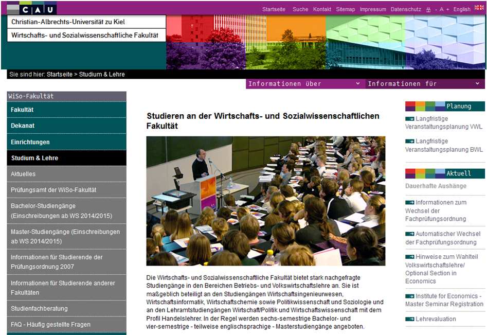 Wo finden Sie die wichtigsten Informationen? www.wiso.uni-kiel.