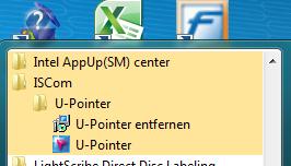 U-Pointer-Symbol auf dem Desktop erstellt.
