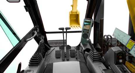 Eine sichere und ruhige Fahrerkabine Die ROPS-Fahrerkabine (Rollover Protective Structure, Überrollschutz) bietet eine sichere Arbeitsumgebung.
