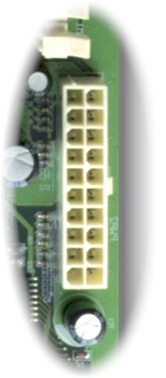 ATX/Netzanschluß Das ATX-Netzteil verwendet den unten gezeigten 20-poligen Anschluß.