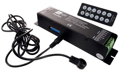 173 DMX512 Driver 4 Der Leistungsstarke 4 Kanal Dimmer. Inklusive IR Fernbedienung. Inkl. 2 m CAT5 Kabel.