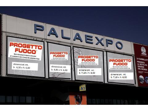 Plakate im Palaexpo-Treppenbereich Außenbereich des Messegeländes Maße B 4,00 x H 5,00 Plakate auf Palaexpo, Außenbereich Gelände Maße B 6,00 x H 9,00 und Vielfache (Abb. 6) (Abb.